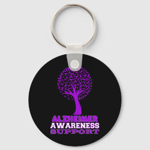 Heimerheimer Disease Awareness Purple Ribbon Suppo Keychain