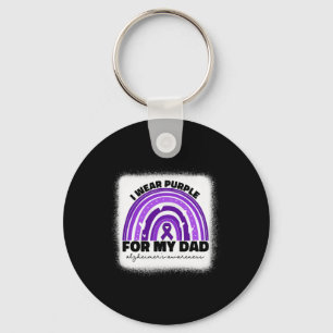 Heimerheimer I Wear Purple For My Dad Heimerheimer Keychain