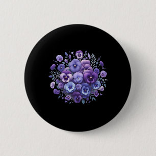 Heimerheimer Purple Floral Pansy Dementia Heimerhe 2 Inch Round Button