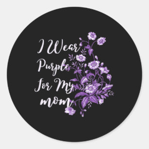 Heimerheimer Purple Floral Pansy Dementia Heimerhe Classic Round Sticker