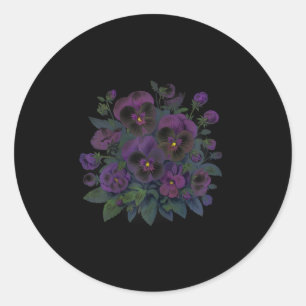 Heimerheimer Purple Floral Pansy Dementia Heimerhe Classic Round Sticker