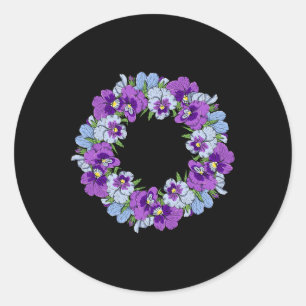 Heimerheimer Purple Floral Pansy Dementia Heimerhe Classic Round Sticker