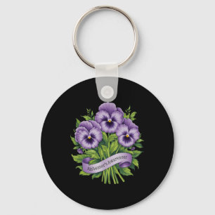 Heimerheimer Purple Floral Pansy Dementia Heimerhe Keychain