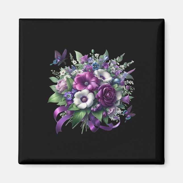 Heimerheimer Purple Floral Pansy Dementia Heimerhe Magnet (Front)