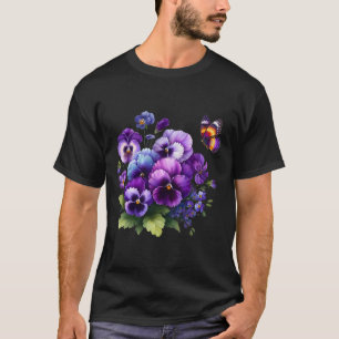 Heimerheimer Purple Floral Pansy Dementia Heimerhe T-Shirt
