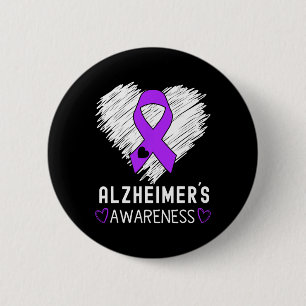 Heimerheimer Purple Ribbon Dementia Heimerheimer's 2 Inch Round Button