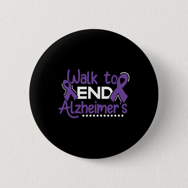 Heimerheimer Walk Dementia Warrior Purple Ribbon A 2 Inch Round Button (Front)