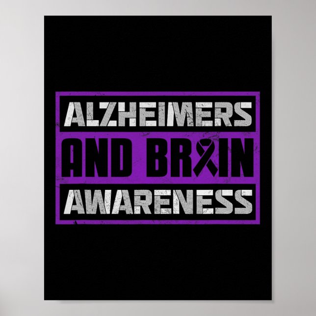 Heimerheimer's And Brain Awareness Unity Ribbon  Poster (Front)