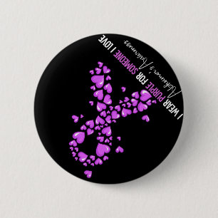 Heimerheimer's Awareness Gifts I Wear Purple Heime 2 Inch Round Button
