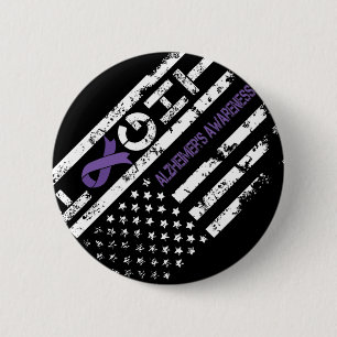Heimerheimer's Awareness Heimerheimer Flag Usa For 2 Inch Round Button