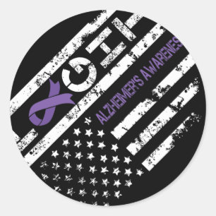 Heimerheimer's Awareness Heimerheimer Flag Usa For Classic Round Sticker