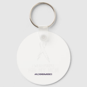 Heimerheimer's Awareness I Wear Purple For My Mom Keychain
