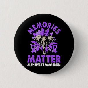 Heimerheimer's Awareness Memories Problem Purple R 2 Inch Round Button