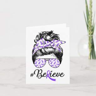 Heimerheimer's Awareness Messy Bun Warrior Believe Card