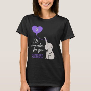Heimerheimer's Awareness Purple Elephant I'll Reme T-Shirt
