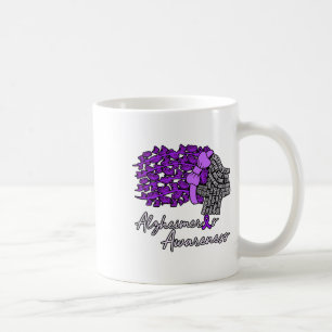 Heimerheimer's Awareness Purple Flowers Ribbon Mon Coffee Mug
