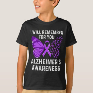 Heimerheimer's Awareness Ribbon Purple Butterflies T-Shirt