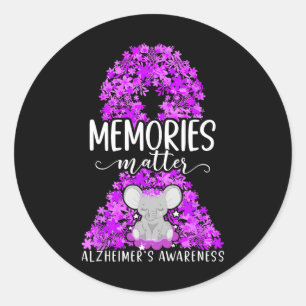 Heimerheimer's Dementia Awareness Support Elephant Classic Round Sticker
