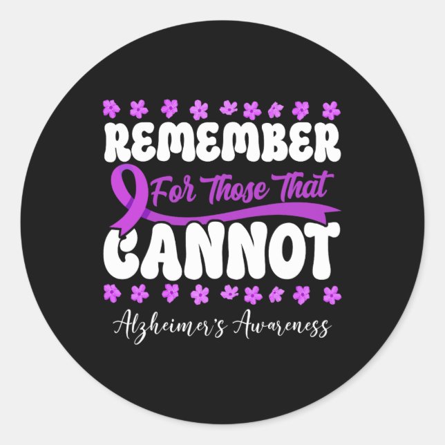 Heimerheimer's Dementia Awareness Support Remember Classic Round Sticker (Front)