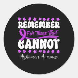 Heimerheimer's Dementia Awareness Support Remember Classic Round Sticker