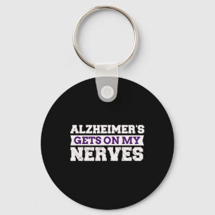 Heimerheimer's Gets On My Nerves Awareness Caregiv Keychain