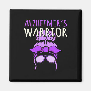 Heimerheimer's Warrior Awareness Purple Ribbon Mon Magnet