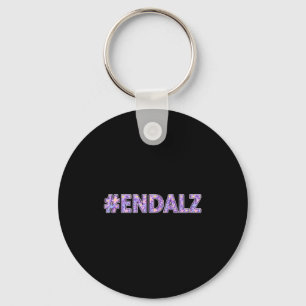 Heimer's Awareness - #end Floral Statement  Keychain