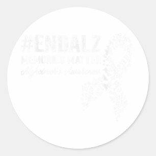 Heimers Awareness End Memories Dementia _1  Classic Round Sticker