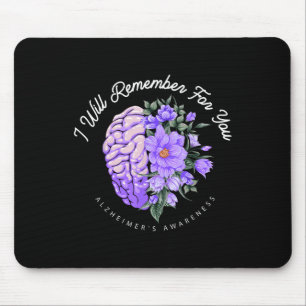 Heimers Awareness I Will Remember For You Brain Mouse Pad
