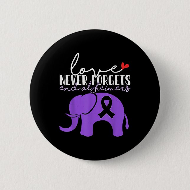 Heimers Awareness Love Never Forgets End Heimers _ 2 Inch Round Button (Front)
