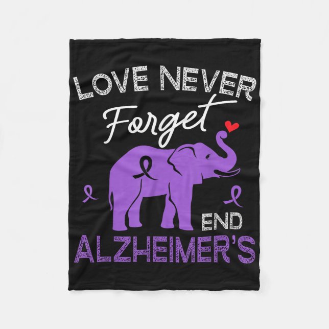 Heimers Awareness Love Never Forgets End Heimers  Fleece Blanket (Front)