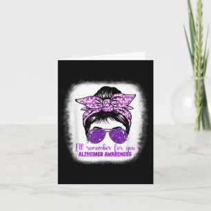 Heimers Awareness Messy Bun Purple Dementia Heimer Card