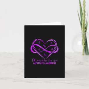 Heimer's Awareness Purple Ribbon Dementia Mom Dad Card