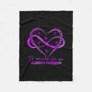 Heimer's Awareness Purple Ribbon Dementia Mom Dad Fleece Blanket