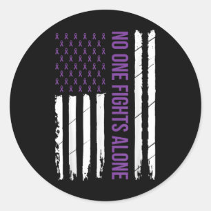 Heimers Awareness Purple Ribbon Dementia Mom Dad G Classic Round Sticker