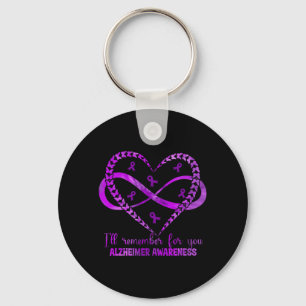Heimer's Awareness Purple Ribbon Dementia Mom Dad Keychain
