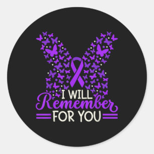 Heimers Awareness Ribbon Disease Dementia I Wear P Classic Round Sticker