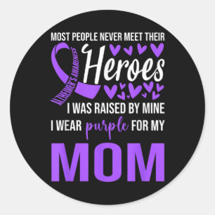 Heimers Awareness Shirt I Wear Purple For Mom  Classic Round Sticker