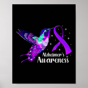 Heimers Disease Ad Hummingbird Purple Awareness Ri Poster