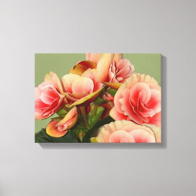 Heirloom Begonias 2 Canvas Print (Front)
