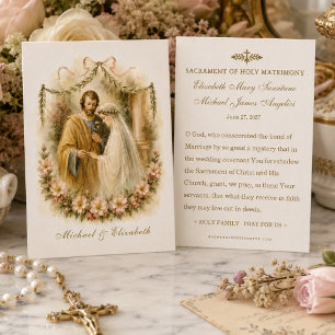 Heirloom Catholic Wedding Prayer Card