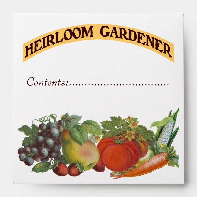 Heirloom Gardener Custom Seed Saver Envelope (Front)