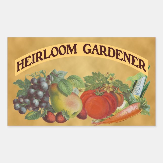 Heirloom Gardener Vintage Art Sticker (Front)
