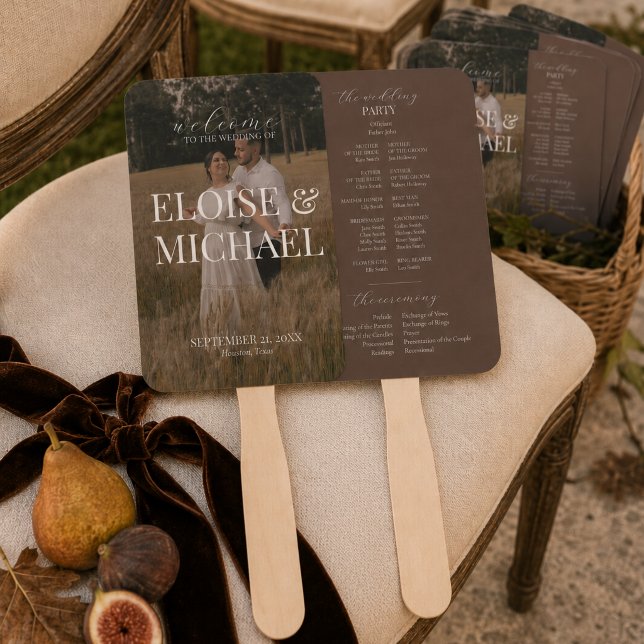 Heirloom Harvest Fall Wedding Ceremony Program Hand Fan (Heirloom Harvest Fall Wedding Ceremony Program Hand Fan)
