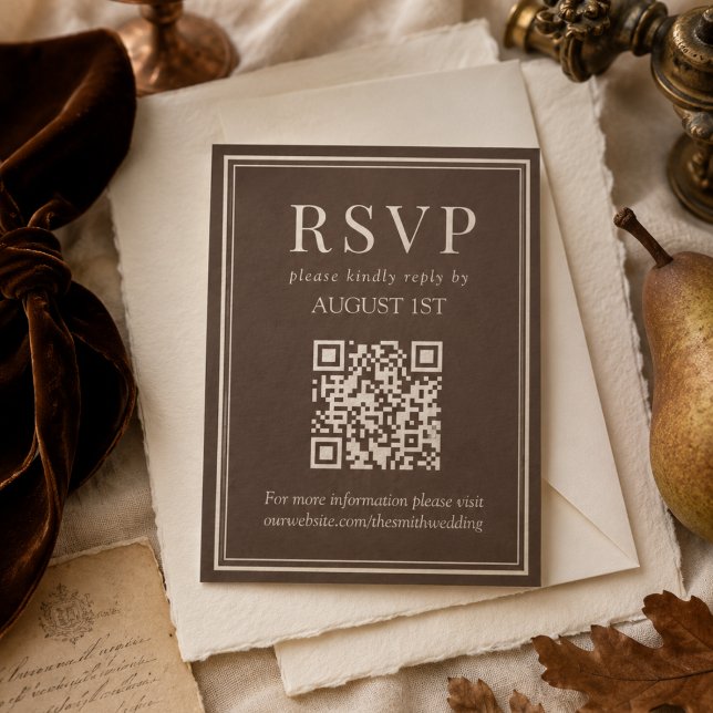 Heirloom Harvest QR Code Wedding RSVP Card (Heirloom Harvest QR Code Wedding RSVP Card)