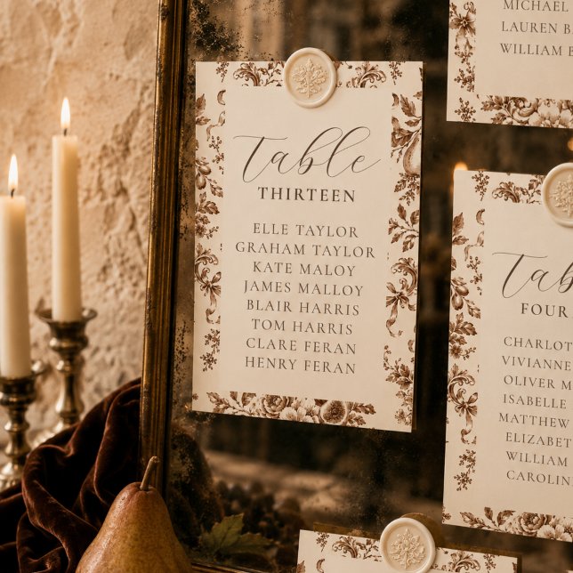 Heirloom Harvest Wedding Seating Chart Table Card (Heirloom Harvest Wedding Seating Chart Table Card)