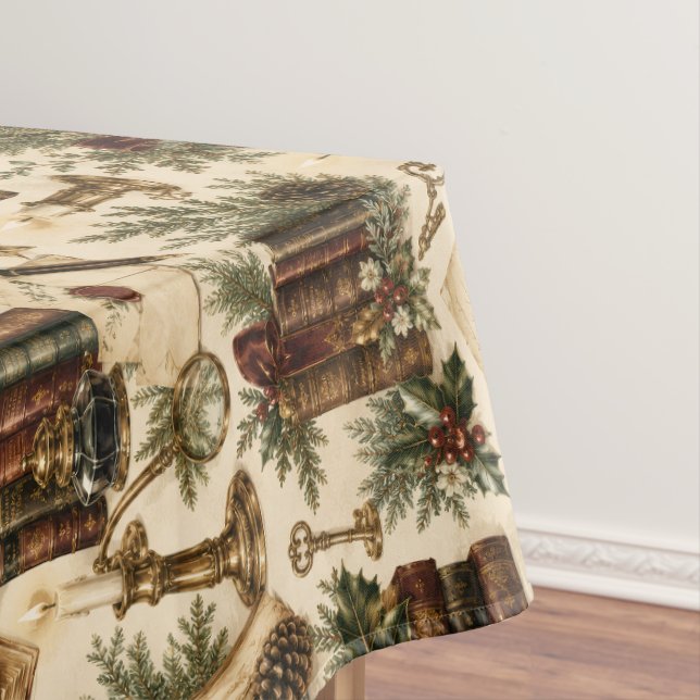 Heirloom Holiday Library Tablecloth (In Situ)