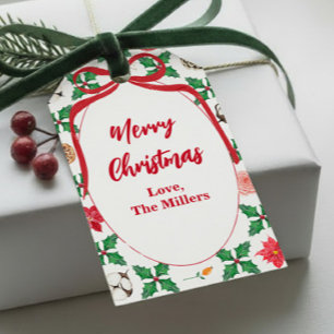 Heirloom Holly Personalized Custom Christmas Gift Tags