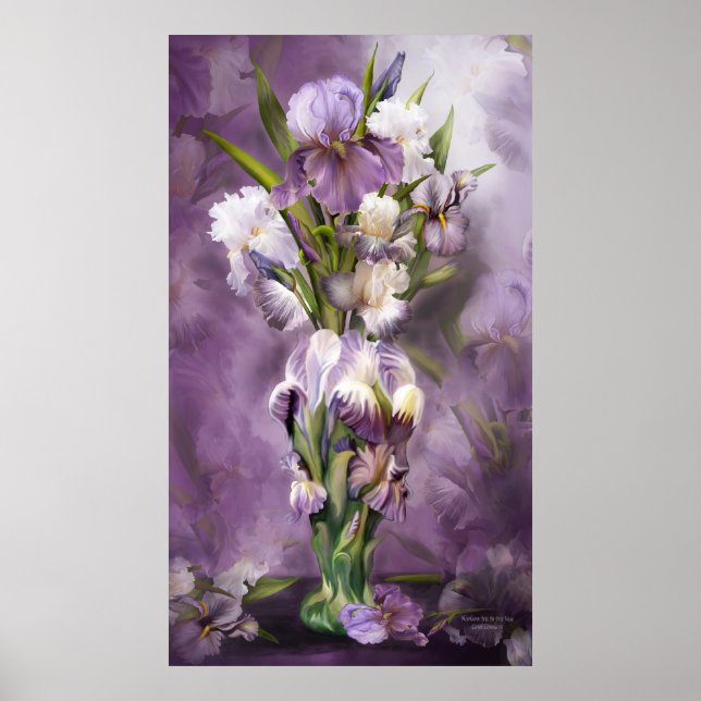 Heirloom Iris In Iris Vase Art Poster/Print Poster (Front)