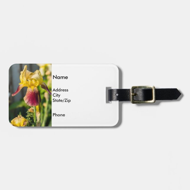 Heirloom Iris Luggage Tag (Front Horizontal)